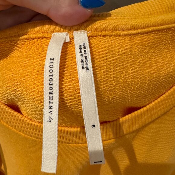 Anthropologie Yellow Sweater T-Shirt Size Small - Picture 3 of 4